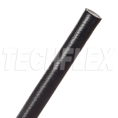 Braided Cable Sleeve, 3/8 in Inside Dia., 50 ft, Acrylic Fiberglass, Black MPN:AGA0.38BK