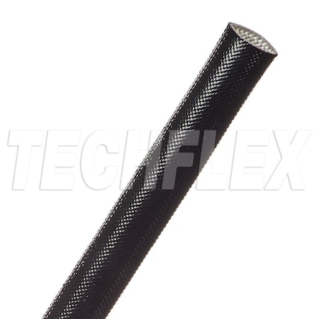 Braided Cable Sleeve, 7/16 in Inside Dia., 50 ft, Acrylic Fiberglass, Black MPN:AGA0.44BK