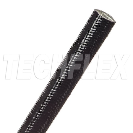 Braided Cable Sleeve, 1/2 in Inside Dia., 50 ft, Acrylic Fiberglass, Black MPN:AGA0.50BK