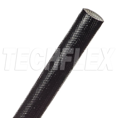 Braided Cable Sleeve, 5/8 in Inside Dia., 50 ft, Acrylic Fiberglass, Black MPN:AGA0.63BK