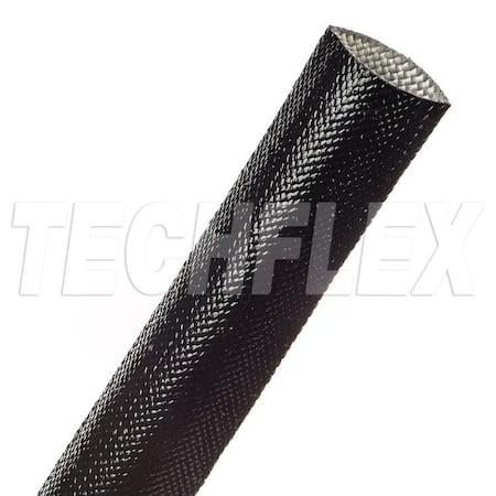 Braided Cable Sleeve, 1 in Inside Dia., 50 ft, Acrylic Fiberglass, Black MPN:AGA1.00BK