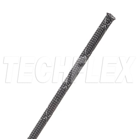Braided Cable Sleeve, 1/8 in Inside Dia., 1/4 in Max Bundle Dia., 100 ft, Black; White MPN:CCF0.13TB