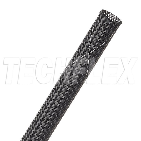Braided Cable Sleeve, 3/8 in Inside Dia., 5/8 in Max Bundle Dia., 100 ft, Black; White MPN:CCF0.38TB