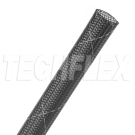 Braided Cable Sleeve, 1/2 in Inside Dia., 3/4 in Max Bundle Dia., 100 ft, Black; White MPN:CCF0.50TB