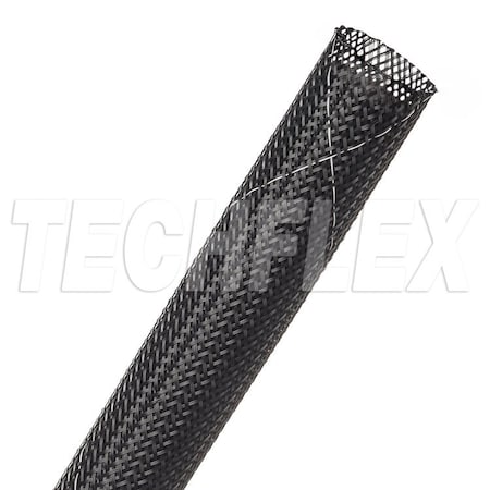 Braided Cable Sleeve, 3/4 in Inside Dia., 1 in Max Bundle Dia., 75 ft, Black; White MPN:CCF0.75TB