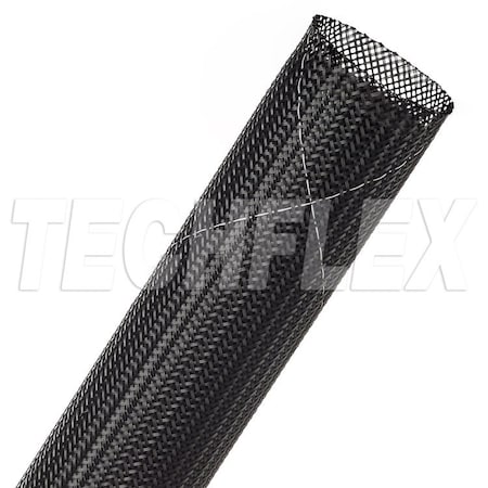 Braided Cable Sleeve, 1-1/4 in Inside Dia., 1-1/2 in Max Bundle Dia., 50 ft, Black; White MPN:CCF1.25TB