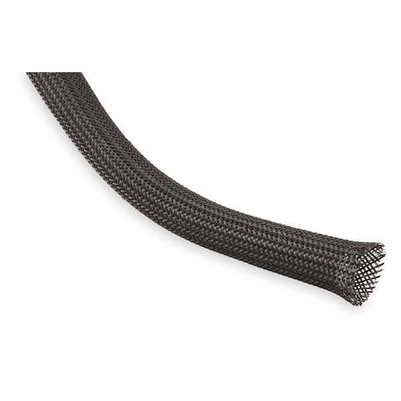 Braided Cable Sleeve, 1-1/4 in Inside Dia., 1-1/2 in Max Bundle Dia., 250 ft, Black MPN:CCP1.25BK250
