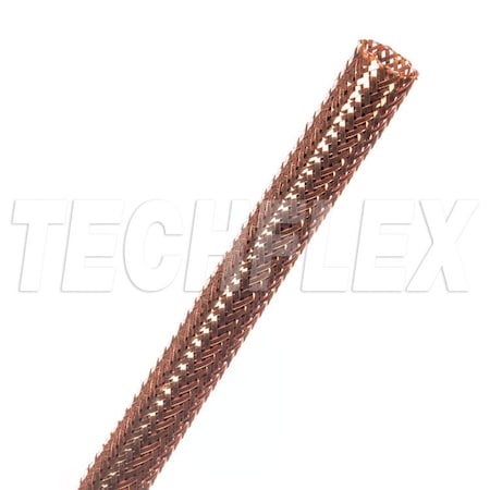 Braided Cable Sleeve, 5/16 in Inside Dia., 1/2 in Max Bundle Dia., 100 ft, Copper MPN:CXN0.31CP