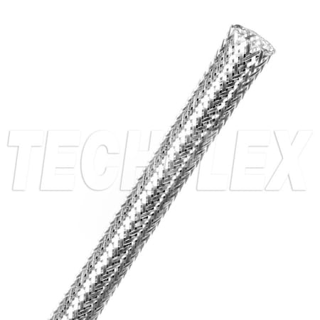 Braided Cable Sleeve, 5/16 in Inside Dia., 1/2 in Max Bundle Dia., 100 ft, Silver MPN:CXN0.31SV
