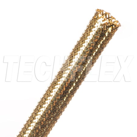 Braided Cable Sleeve, 1/2 in Inside Dia., 3/4 in Max Bundle Dia., 80 ft, Gold MPN:CXN0.50GL