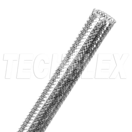 Braided Cable Sleeve, 1/2 in Inside Dia., 3/4 in Max Bundle Dia., 80 ft, Silver MPN:CXN0.50SV
