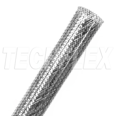 Braided Cable Sleeve, 3/4 in Inside Dia., 1-3/8 in Max Bundle Dia., 40 ft, Silver MPN:CXN0.75SV