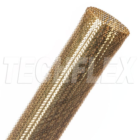 Braided Cable Sleeve, 1-1/4 in Inside Dia., 2 in Max Bundle Dia., 30 ft, Gold MPN:CXN1.25GL