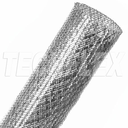Braided Cable Sleeve, 1-1/2 in Inside Dia., 3 in Max Bundle Dia., 25 ft, Silver MPN:CXN1.50SV