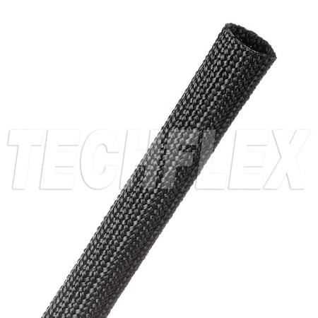 Braided Cable Sleeve, 1/2 in Inside Dia., 50 ft, Nylon, Black MPN:DBN0.50BK
