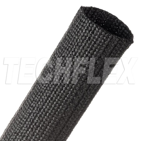 Braided Cable Sleeve, 1-1/2 in Inside Dia., 50 ft, Nylon, Black MPN:DBN1.50BK