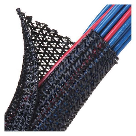 Braided Cable Sleeve, Polyethylene Terephthalate, Black MPN:F6N1.00BK8