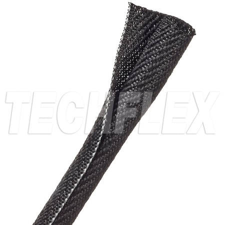 Braided Cable Wrap, 3/8 in Inside Dia., Polyester, Black; White MPN:F6V0.38TB