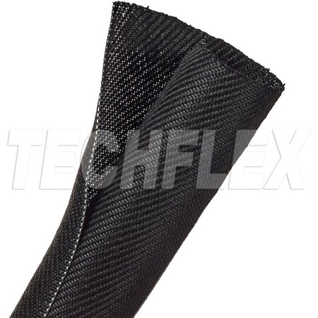 Braided Cable Wrap, 1-1/4 in Inside Dia., Polyester, Black; White MPN:F6V1.25TB