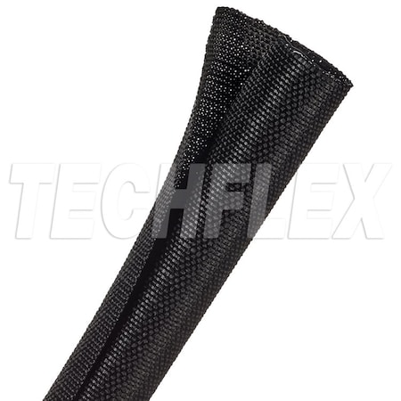 Braided Cable Sleeve, 3/4 in Inside Dia., 3/4 in Max Bundle Dia., 50 ft, Fiberglass, Black MPN:F6W0.75BK
