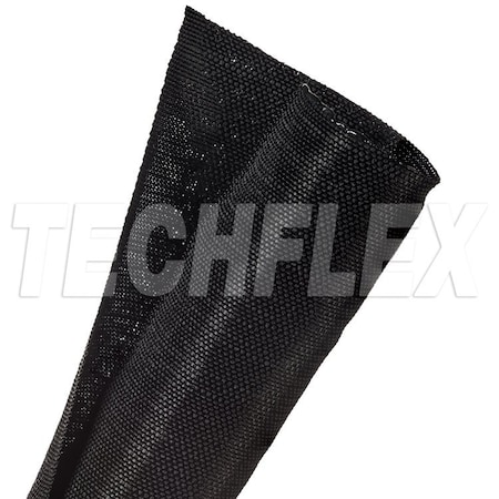 Braided Cable Sleeve, 1-1/2 in Inside Dia., 1-1/2 in Max Bundle Dia., 25 ft, Fiberglass, Black MPN:F6W1.50BK
