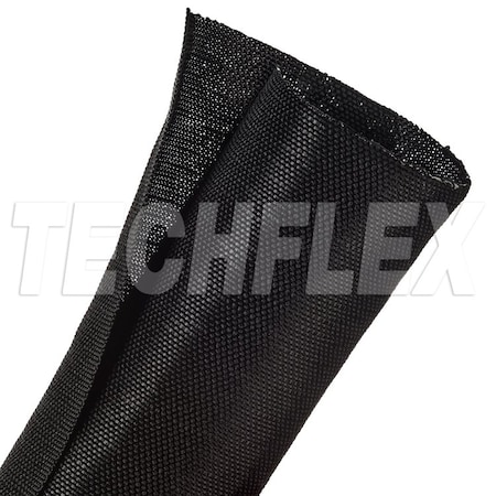 Braided Cable Sleeve, 2 in Inside Dia., 2 in Max Bundle Dia., 10 ft, Fiberglass, Black MPN:F6W2.00BK