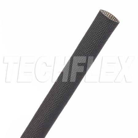 Braided Cable Sleeve, 7/16 in Inside Dia., 0.462 in Max Bundle Dia., 50 ft, Fiberglass, Black MPN:FGL0.44BK