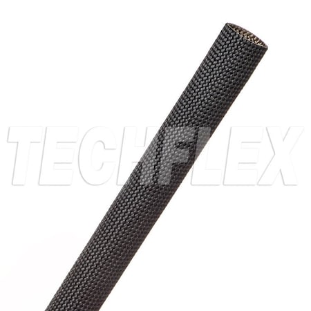 Braided Cable Sleeve, 5/8 in Inside Dia., 0.655 in Max Bundle Dia., 50 ft, Fiberglass, Black MPN:FGL0.63BK