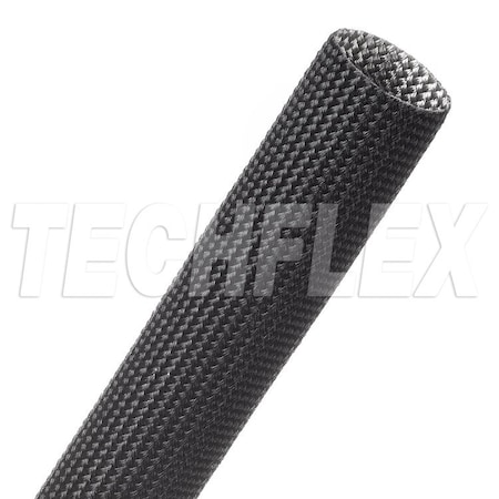 Braided Cable Sleeve, 1 in Inside Dia., 1.04 in Max Bundle Dia., 50 ft, Fiberglass, Black MPN:FGL1.00BK