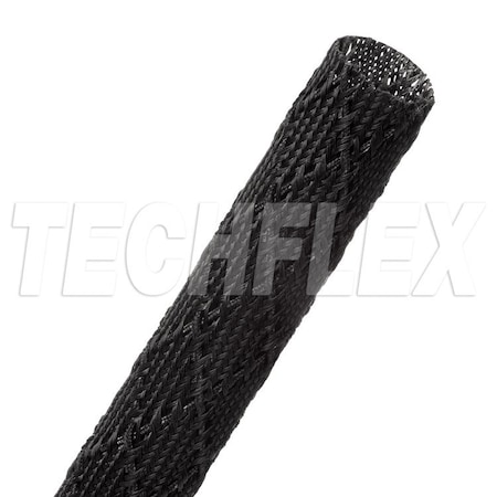 Braided Cable Sleeve, 3/4 in Inside Dia., 2-3/4 in Max Bundle Dia., 50 ft, Fiberglass, Black MPN:FGS0.75BK