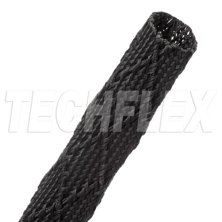 Braided Cable Sleeve, 1 in Inside Dia., 2-1/2 in Max Bundle Dia., 50 ft, Fiberglass, Black MPN:FGS1.00BK