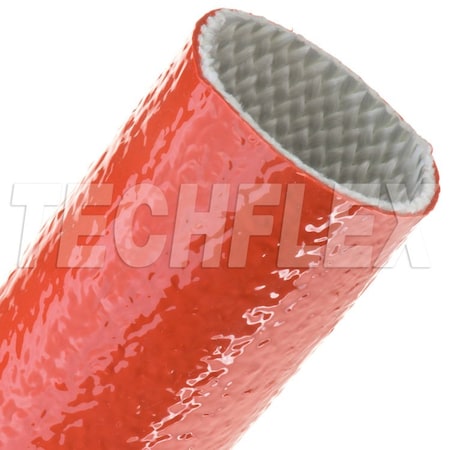 Braided Cable Sleeve, 3 in Inside Dia., 25 ft, Fiberglass, Red MPN:FIA3.00RD