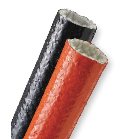 Coated Cable Sleeve, 1-1/2 in Inside Dia., 1-1/2 in Max Bundle Dia., 50 ft, Fiberglass, Red MPN:FIN1.50RD50
