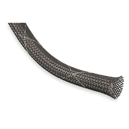 Braided Cable Sleeve, 3/4 in Inside Dia., 1-1/4 in Max Bundle Dia., 10 ft, Black; White MPN:FRN0.75TB10