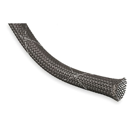 Braided Cable Sleeve, 1-1/4 in Inside Dia., 1-3/4 in Max Bundle Dia., 50 ft, Black; White MPN:FRN1.25TB50