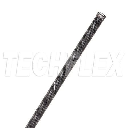 Braided Cable Sleeve, 1/8 in Inside Dia., 1/4 in Max Bundle Dia., 225 ft, Black; White MPN:HTN0.13TB