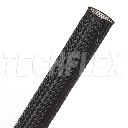 Braided Cable Sleeve, 3/4 in Inside Dia., 1-1/4 in Max Bundle Dia., 75 ft, Black; White MPN:HTN0.75TB