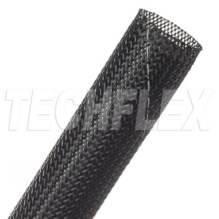 Braided Cable Sleeve, 1-1/4 in Inside Dia., 1-3/4 in Max Bundle Dia., 50 ft, Black; White MPN:HTN1.25TB