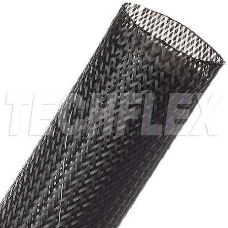 Braided Cable Sleeve, 1-3/4 in Inside Dia., 2-3/4 in Max Bundle Dia., 30 ft, Black; White MPN:HTN1.75TB