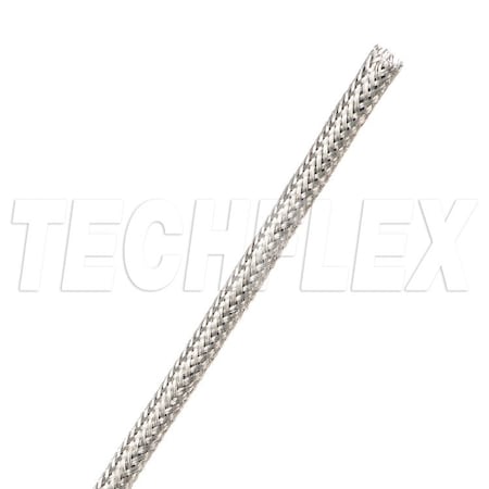 Braided Cable Sleeve, 1/8 in Inside Dia., 0.125 in Max Bundle Dia., 100 ft, Copper, Silver MPN:MBN0.13SV