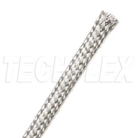 Braided Cable Sleeve, 1/4 in Inside Dia., 100 ft, Copper, Silver MPN:MBN0.25SV