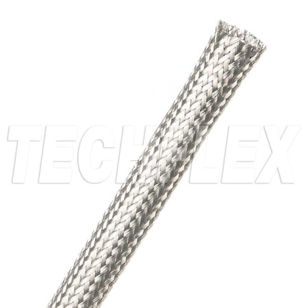 Braided Cable Sleeve, 3/8 in Inside Dia., 100 ft, Copper, Silver MPN:MBN0.38SV
