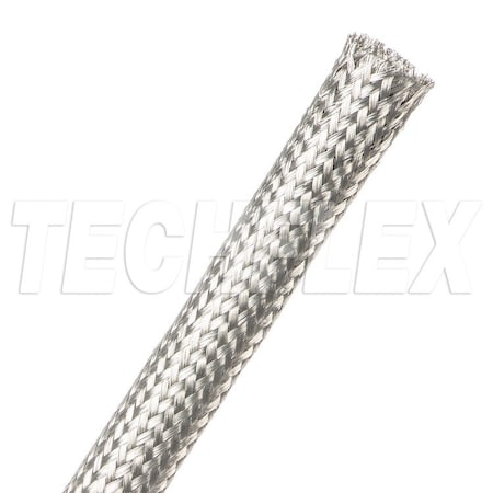Braided Cable Sleeve, 1/2 in Inside Dia., 50 ft, Copper, Silver MPN:MBN0.50SV