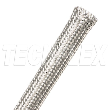 Braided Cable Sleeve, 5/8 in Inside Dia., 50 ft, Copper, Silver MPN:MBN0.63SV