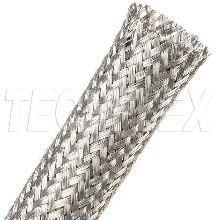 Braided Cable Sleeve, 1-3/8 in Inside Dia., 50 ft, Copper, Silver MPN:MBN1.38SV