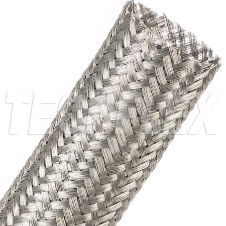 Braided Cable Sleeve, 2 in Inside Dia., 50 ft, Copper, Silver MPN:MBN2.00SV