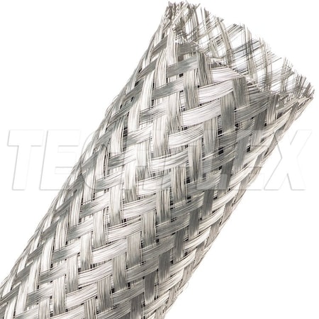 Braided Cable Sleeve, 2-1/4 in Inside Dia., 50 ft, Copper, Silver MPN:MBN2.25SV