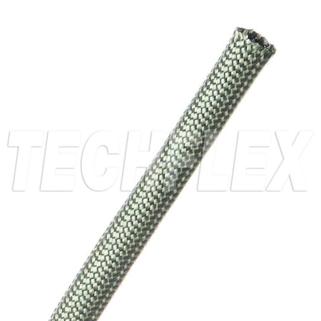 Braided Cable Sleeve, 1/4 in Inside Dia., 5/16 in Max Bundle Dia., 25 ft, Green MPN:NXN0.25GN