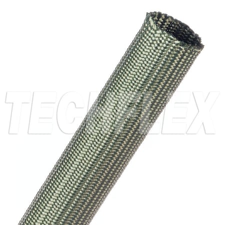 Braided Cable Sleeve, 1 in Inside Dia., 1-1/8 in Max Bundle Dia., 25 ft, Green MPN:NXN1.00GN