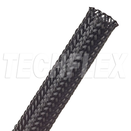Braided Cable Sleeve, 3/4 in Inside Dia., 1-1/4 in Max Bundle Dia., 50 ft, Nylon, Black MPN:SDN0.75BK
